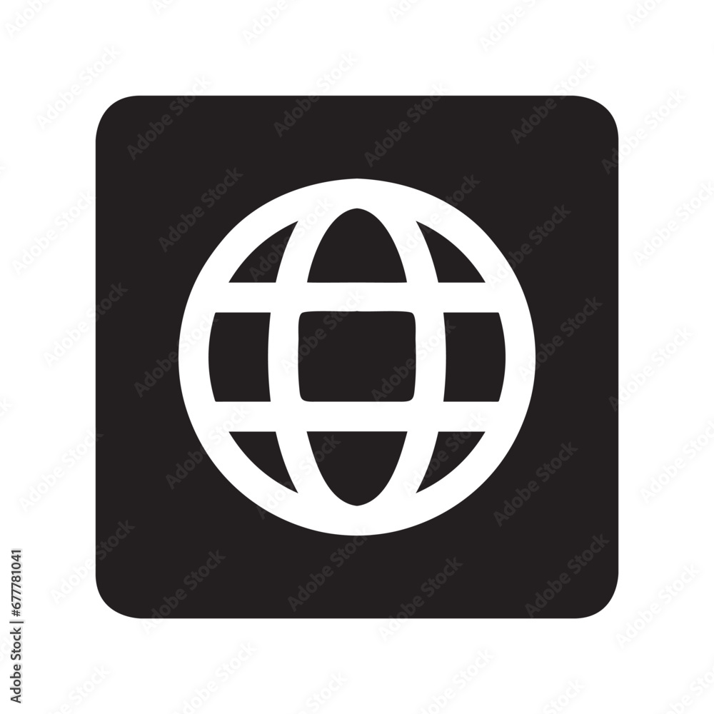 Poster internet icon vector. website logo design. internet vector icon illustration in square isolated on w