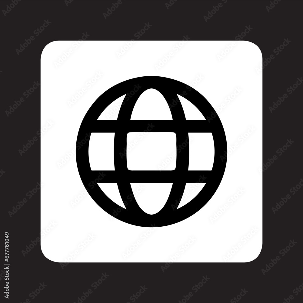 Poster internet icon vector. website logo design. internet vector icon illustration in square isolated on b