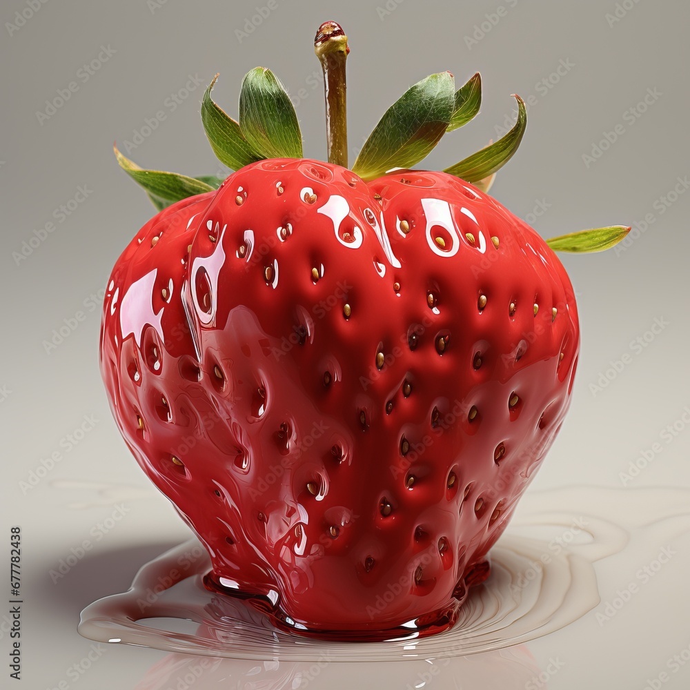 Poster bright strawberries with splashes of water. concept: rich color and dynamic paint movement create a 