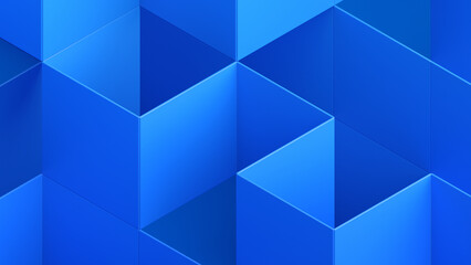 Abstract 3d render, blue geometric background, minimalist design