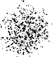 Splashed paint stain, splash texture of small particles. Uneven ink droplets, grunge effect.