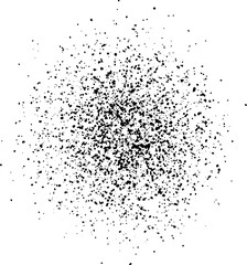 Splashed paint stain, splash texture of small particles. Uneven ink droplets, grunge effect.