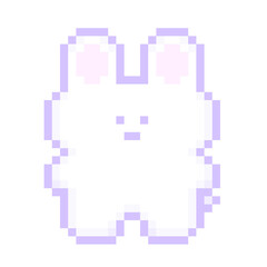 ピクセルアートなゆるうさぬいぐるみ♪PNG