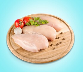 Sliced raw fresh Chicken fillet