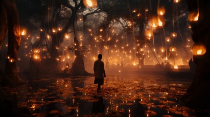 lights in the street ai generated