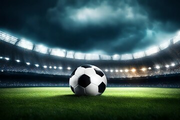 soccer ball on stadium