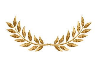 a golden laurel wreath on a white background