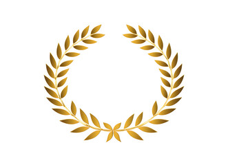 a golden laurel wreath on a white background