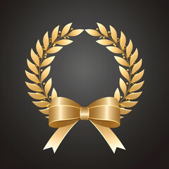 a golden laurel wreath on a black background