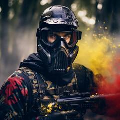 Fototapeta premium Paintball players.