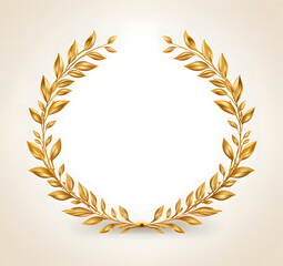 a golden laurel wreath on a white background