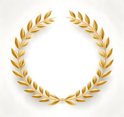 a golden laurel wreath on a white background