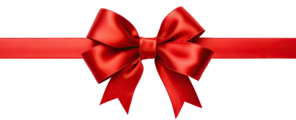 Red ribbon and bow, cut out