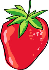 Strawberry hand drawn vector illustration.