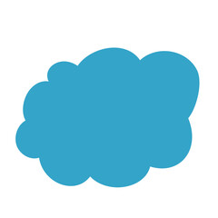 Icon Blue Cloud Cartoon Vector Illustration 