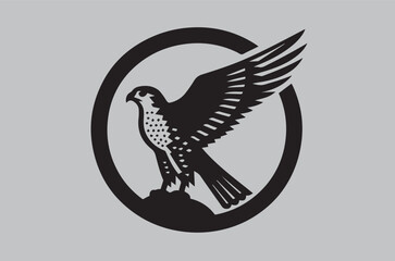 Fototapeta premium Modern beautiful round black falcon logo