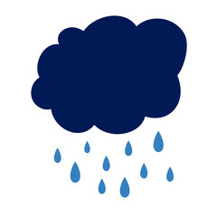 Blue Cloud Rainly Cartoon Vector Illustration 