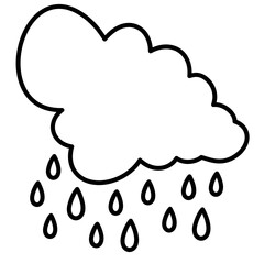 Doodle Lines Cloud Rainly Vector 