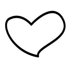 Heart Love Shape Outline Vector Illustration 