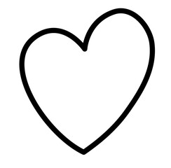 Heart Love Shape Outline Vector Illustration 