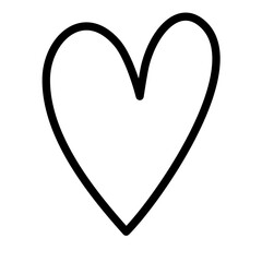Heart Love Shape Outline Vector Illustration 