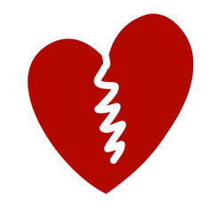 Red Heartbreak Vector Icon Illustration 