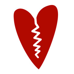 Red Heartbreak Vector Icon Illustration 