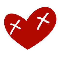Obraz premium Red Heartbreak Vector Icon Illustration 