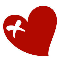 Red Heartbreak Vector Icon Illustration 