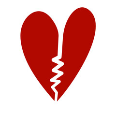 Red Heartbreak Vector Icon Illustration 