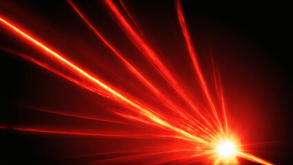 Fototapeta premium Overlay, flare light transition, effects sunlight, lens flare, light leaks. High-quality stock image of warm sun rays light effects, overlays or Crimson Red flare isolated on black background for desi