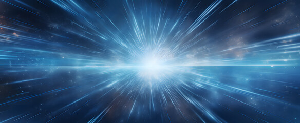   an abstract blue star burst light beam  