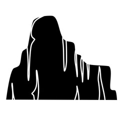 Cliff Hill Canyon Silhouette Vector Illustration 