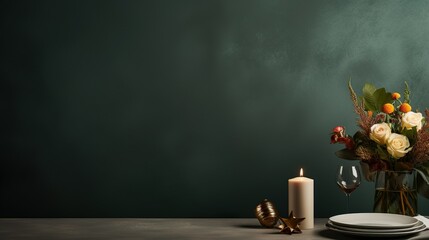 Fondo conceptual de navidad con espacio para texto. Generado por IA.	