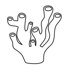 Seaweed Coral Icon Lines Style Vector Illustration 