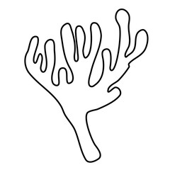 Seaweed Coral Icon Lines Style Vector Illustration 