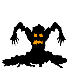 Scary Halloween Tree Cartoon vector illustration