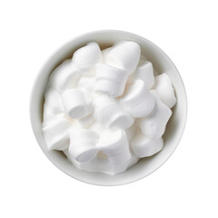 Fototapeta na wymiar A Bowl of Marshmallow Creme Isolated on a Transparent Background