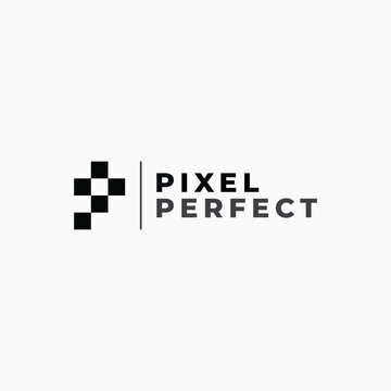 Vector abstract mark logo design for a photography or technology business named Pixel Perfect
