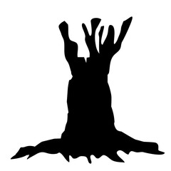 Silhouette Dead Tree Vector Illustration 