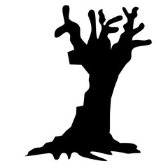 Silhouette Dead Tree Vector Illustration 