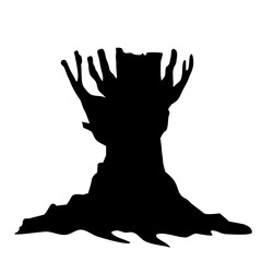 Silhouette Dead Tree Vector Illustration 