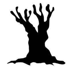 Obraz premium Silhouette Dead Tree Vector Illustration 