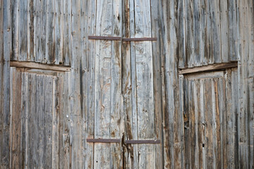 Old wooden door at ancient village