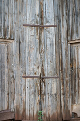 Old wooden door at ancient village