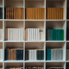 bookshelves background for video conference with blurry effect.