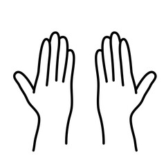 muslim praying hands line icon. Hand drawn of religious faithful person praying to God, hands prayer, Prayer Dua, praying hands, Islam symbols, Muslim praying.