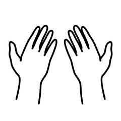 muslim praying hands line icon. Hand drawn of religious faithful person praying to God, hands prayer, Prayer Dua, praying hands, Islam symbols, Muslim praying.