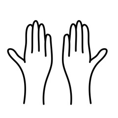 muslim praying hands line icon. Hand drawn of religious faithful person praying to God, hands prayer, Prayer Dua, praying hands, Islam symbols, Muslim praying.