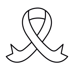 Flat Ribbons Cancer Lines Style Vector Illustration 